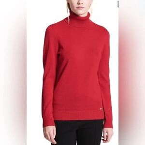 Calvin Klein turtle‎ neck sweater. Women L. Red